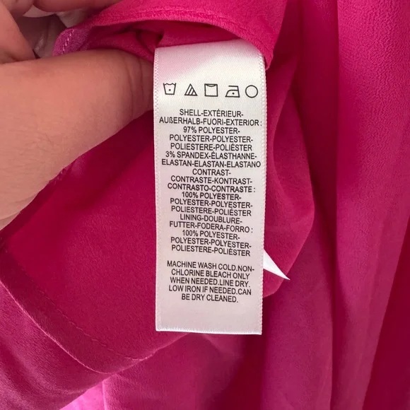 Dress the Population Alicia Mixed Media Midi Dress Bright Fuschia - Picture 6 of 9